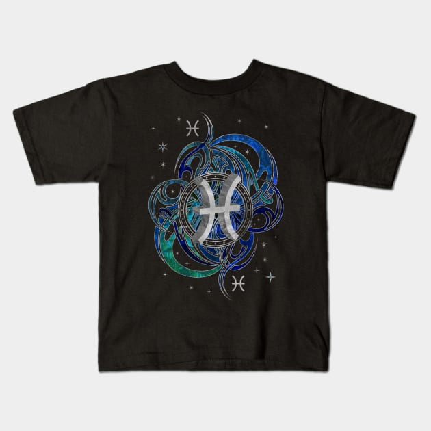 Pisces Zodiac Sign Water element Kids T-Shirt by Nartissima